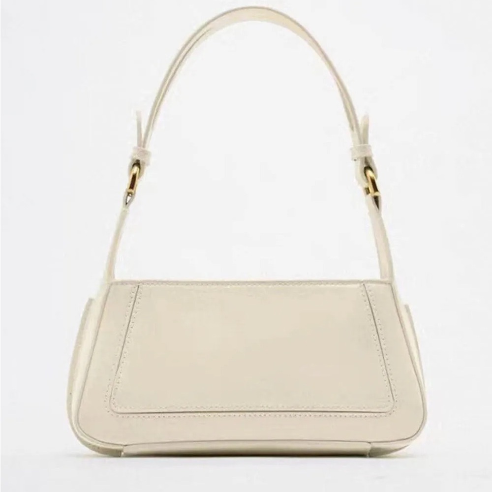 Zara Faux Patent Leather White Purse